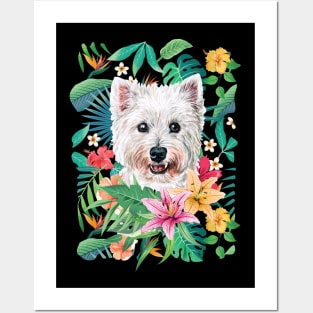 Tropical Westie Posters and Art